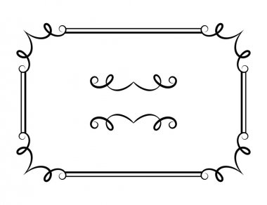 Vintage kaligrafi dikdörtgen çerçeve