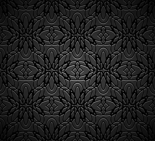刻まれたパターンとヴィンテージの黒の背景 — ストックベクタ