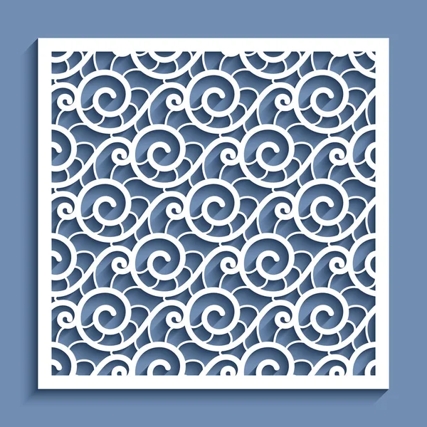 Cutout paper panel with wavy  lace pattern — Stock Vector