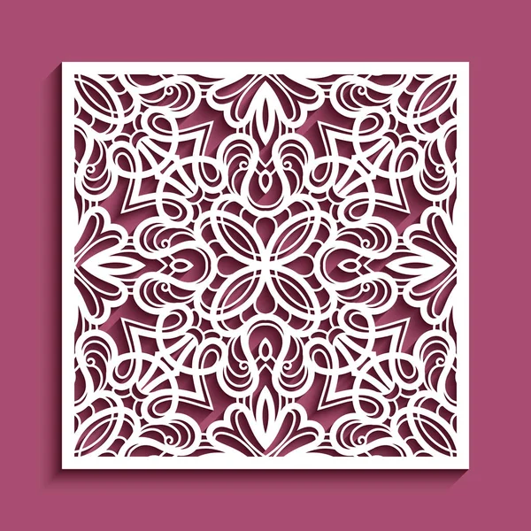 Cutout paper ornament, lace pattern — Stock Vector