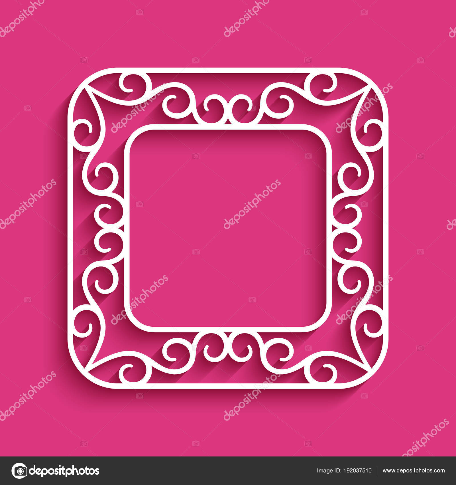 Square Frame With Cutout Paper Border Stock Vector Magenta10 Square Frame With Cutout Paper Border Stock Vector