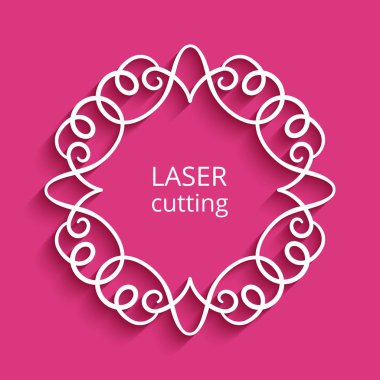 Kesme kağıt sınır süsleme ile yuvarlak çerçeve