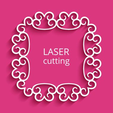 Kesme sınır desenli kare çerçeve