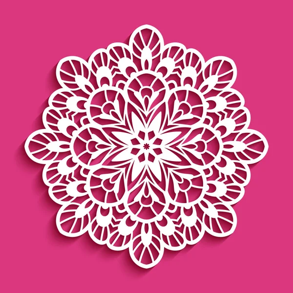 stock vector Round lace doily, cutout paper pattern