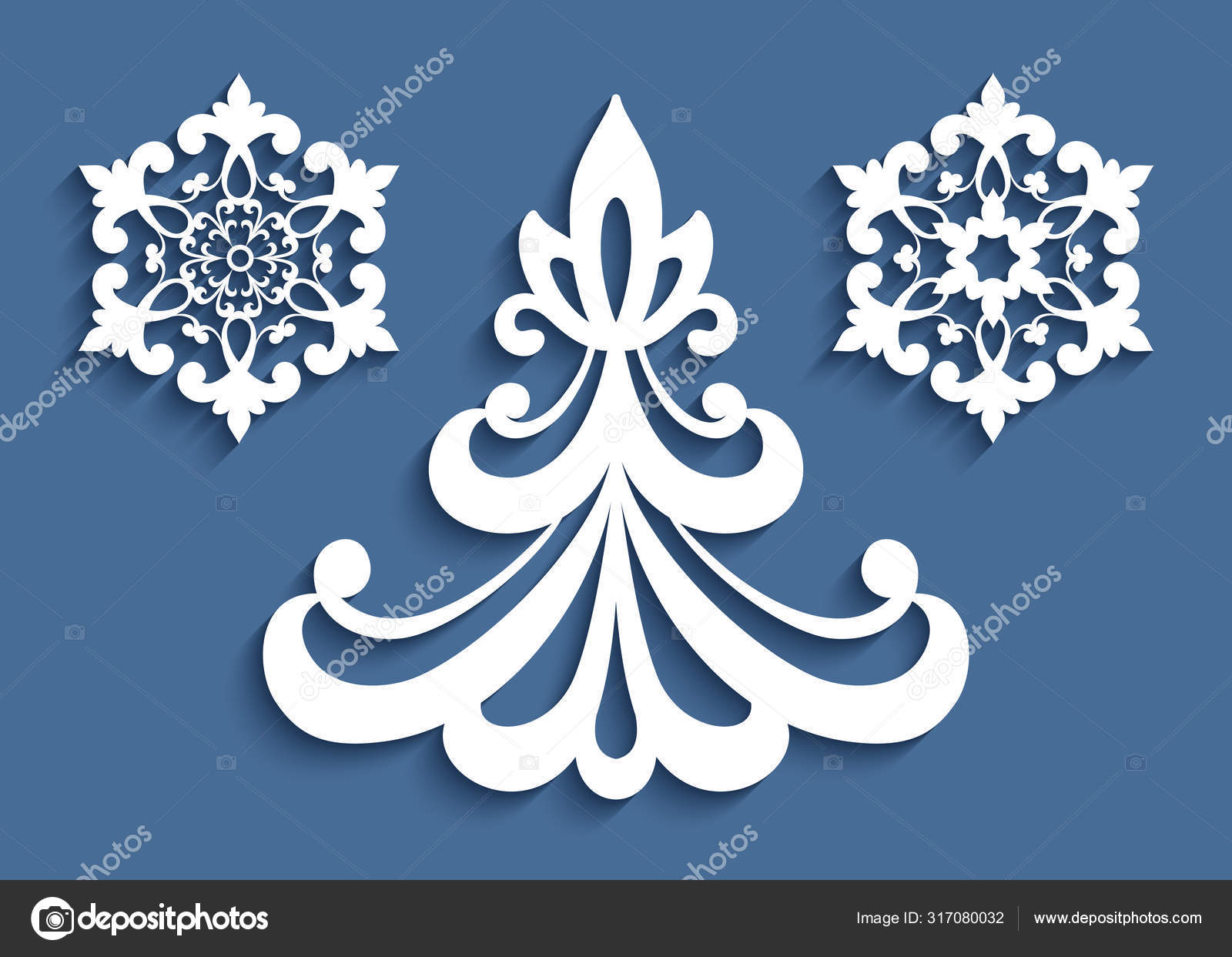 Template Cut Out Paper Snowflake Cutting Stock Vector (Royalty
