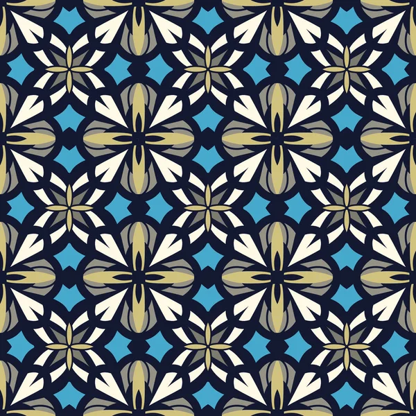 Adorno de mosaico abstracto, patrón sin costuras — Vector de stock