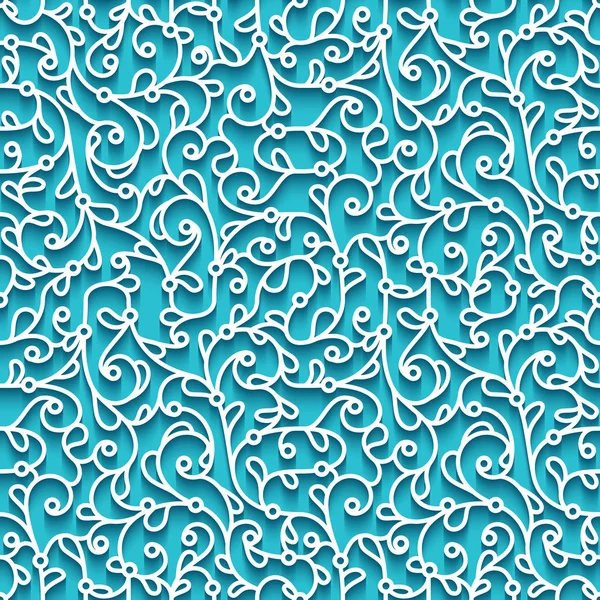 Modèle de dentelle sans couture avec des tourbillons en papier découpé — Image vectorielle