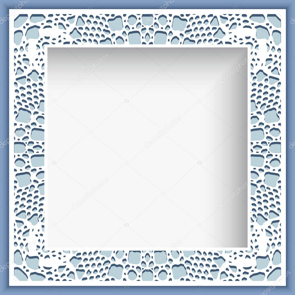 Square frame with lace border pattern