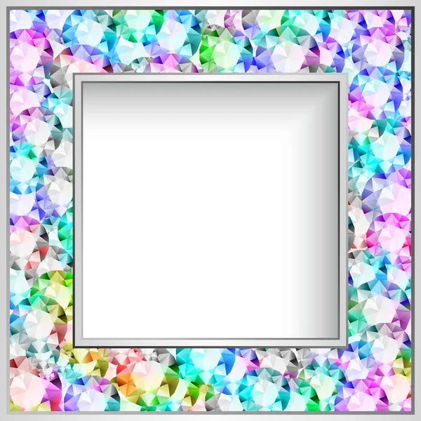 Square frame with diamond jewelry border — Stock Vector