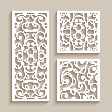 Ornamental tiles with cutout paper pattern clipart