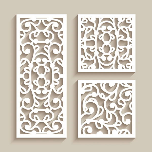 Azulejos ornamentales con patrón de papel recortado — Vector de stock