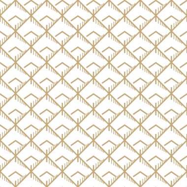 Altın çizgileri olan soyut basit bir model. Beyaz ve altın süslemeli arka plan. Asgari biçimdeki kusursuz geometrik doku.