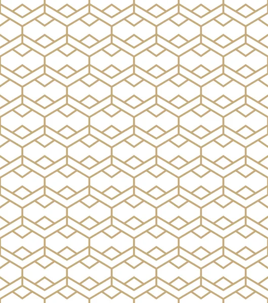 金の線で抽象的な単純なパターン 金と白の幾何学的背景 ミニマルなスタイルでシームレスなテクスチャ — ストックベクタ