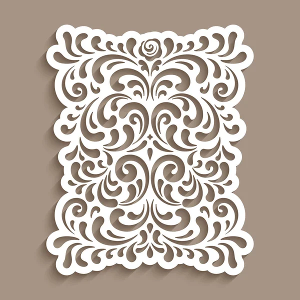 Panel Vintage Con Remolinos Papel Recortado Decoración Adornada Con Patrón — Vector de stock