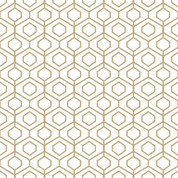 Абстрактно Простой Узор Золотой Медовой Сеткой Золотой Белый Геометрический Фон — стоковый вектор