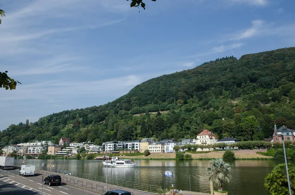 Vid floden Neckar i Heidelberg, Tyskland — Stockfoto