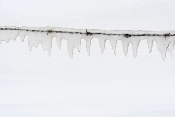 Ice kryté barb wire — Stock fotografie