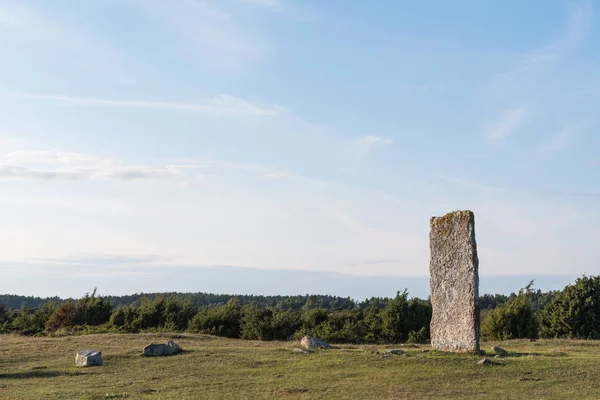 Pedra em pé em uma herança mundial sueca — Fotografia de Stock