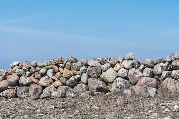 Parte de uma parede de pedra tradicional — Fotografia de Stock