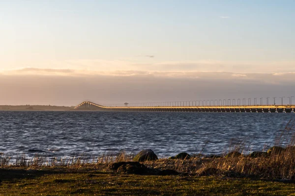 Ölandsbron Kvällssol Förbinder Öland Med Fastlandet Sverige — Stockfoto