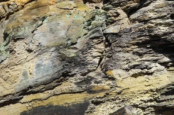 Tło Nasłonecznione Naturalne Schist Rock Zewnątrz — Zdjęcie stockowe