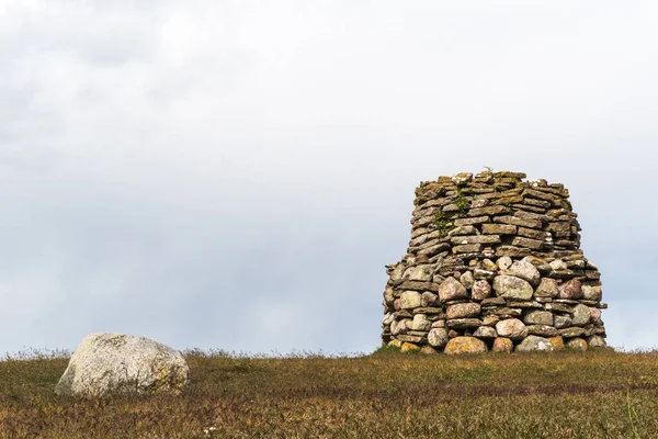 Древний Маяк Hogenas Orde Острове Оланд Швеции — стоковое фото
