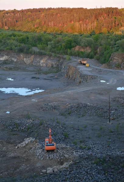 Granite quarry at dusk panorama — Stock Photo, Image