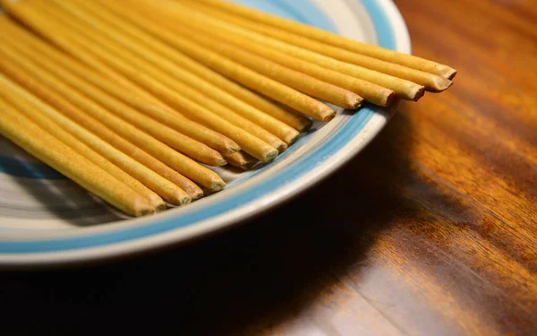 Bread Sticks Plate — Stock Photo, Image