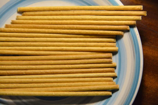 Bread Sticks Plate — Stock Photo, Image