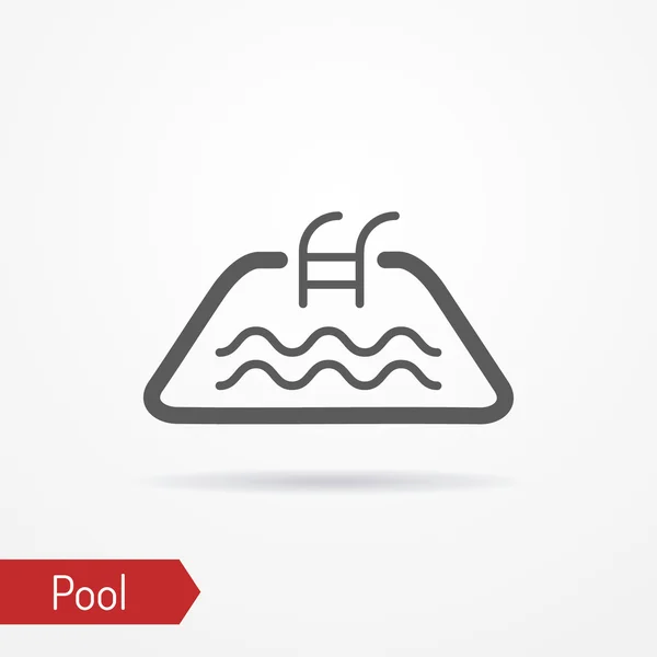 Icona della linea piscina — Vettoriale Stock