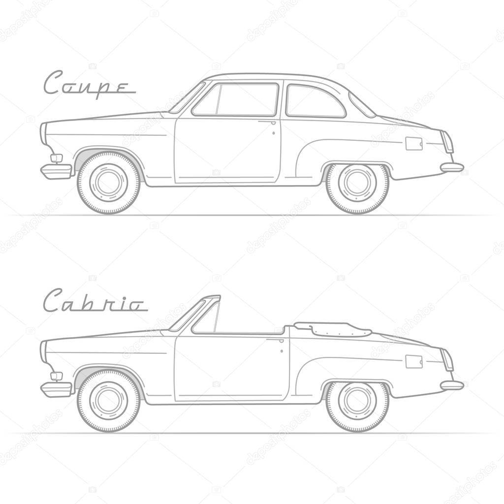 Classic retro car silhouette vector image