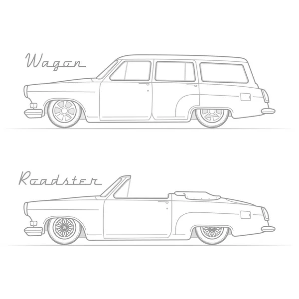 Classic low rider imagen vectorial coche retro Vector De Stock