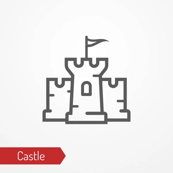 Castillo medieval silueta vector icono — Vector de stock