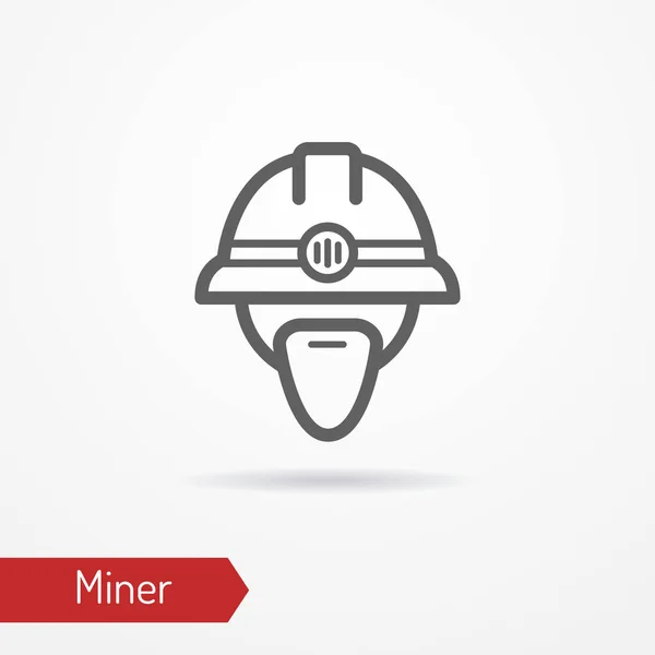 Minero icono de vector cara — Archivo Imágenes Vectoriales