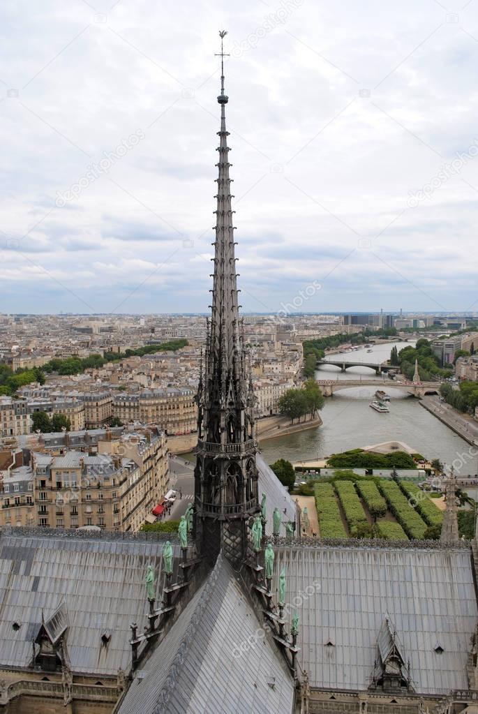 Spire of Notre Dame de Paris.