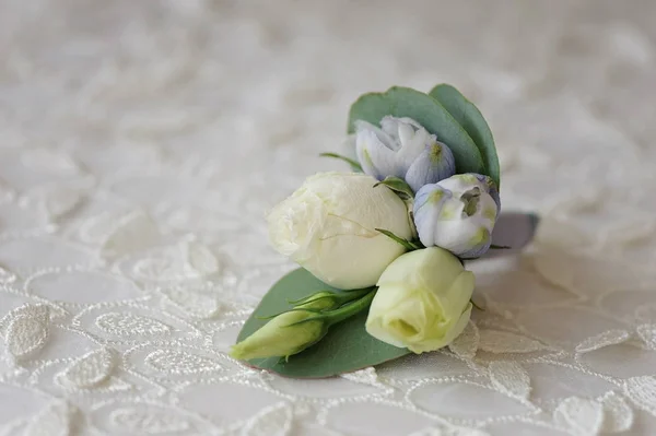 Wedding boutonniere flower — Stock Photo, Image