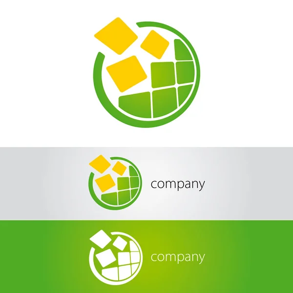 Logo-ul galben verde rotund — Fotografie, imagine de stoc