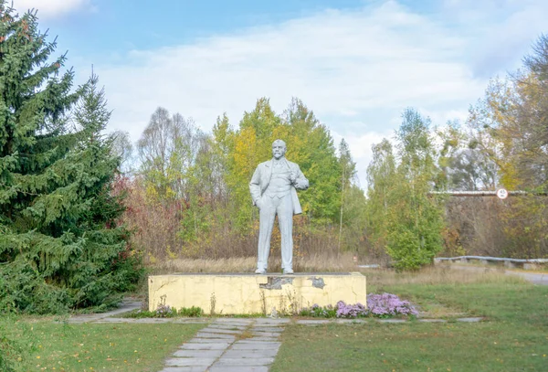 Чернобыль Украина Октября 2019 Года Памятник Ленину Чернобыльской Зоне Отчуждения — стоковое фото