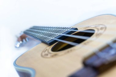 Brown ukulele hawaiian guitar isolated on white background