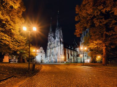 Olomouc, Çek Cumhuriyeti akşamları St.Wenceslas Katedrali