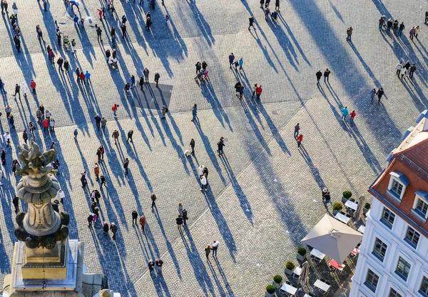 Dresden, Almanya Neumarkt Meydanı üstten görüntülemek.