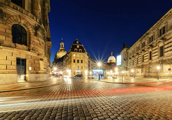 Mimari Dresden ışık ile akşam rotaları. Almanya. — Stok fotoğraf