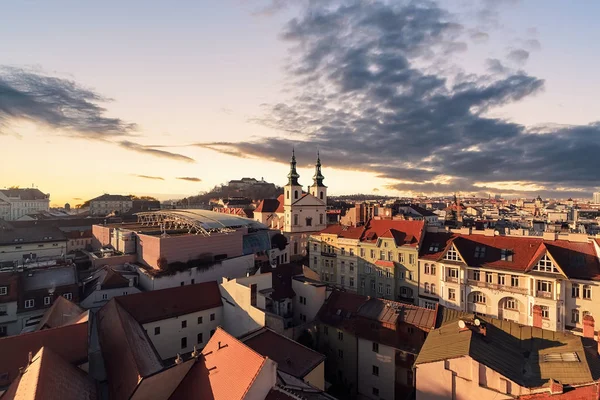 Evening over the city of Brno, Morawia, Czech Republic — Stock Photo, Image