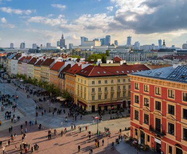 Varşova eski ve modern şehir. Polonya