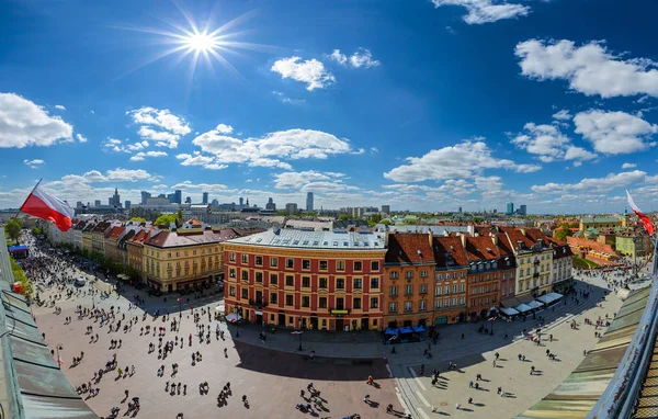 Panorama de Varsóvia cidade antiga e moderna. Polónia — Fotografia de Stock