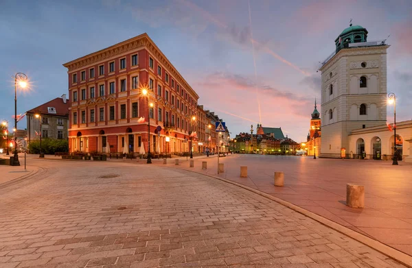 Varšava přenosných při východu slunce v Polsku — Stock fotografie