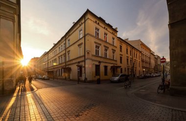 Krakow, Vintage mimarisinde akşam