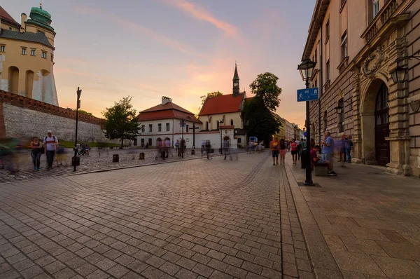 Ulica w pobliżu Wawelu Kraków Stare Miasto — Zdjęcie stockowe