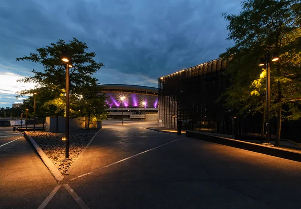 Business center of Katowice in the evening. — Stock Photo, Image