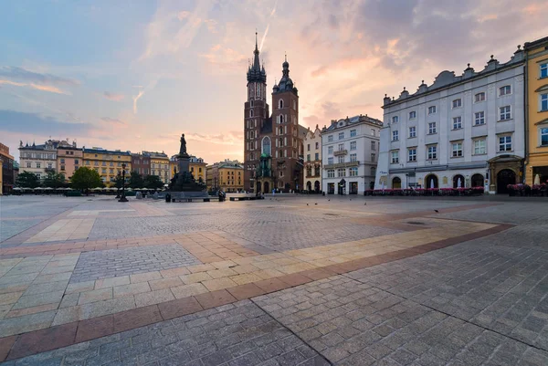 Rynek square in Krakow in the morning — Stock Photo, Image